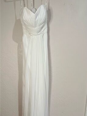 DB Studio Elegant White-Strapless Evening Dress